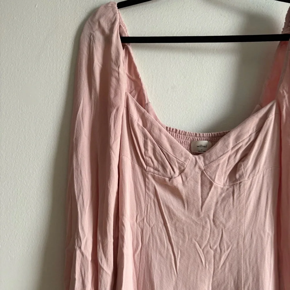 Aritzia Wilfred Sz 4 Novella Light Pink Feminine Romantic Dress - Picture 6 of 10